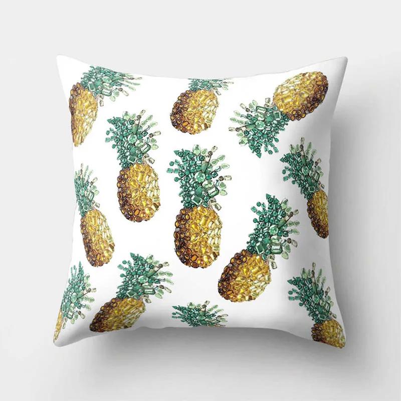 Cover Cushions 45*45cm Polyester Throw Pillow Case Yellow Pineapple Decorative Pillowcase Pillow Cover Kussensloop