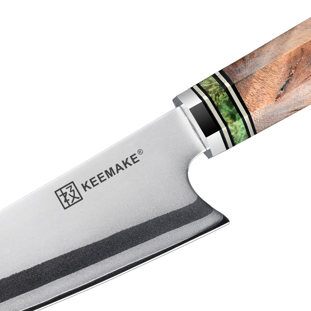 KEEMAKE Small Chef's Knife 5" Inch Cutting Knife 7 Layers VG10 Damascus Steel Slicing Kitchen Knife Ergonomic Resin Handle