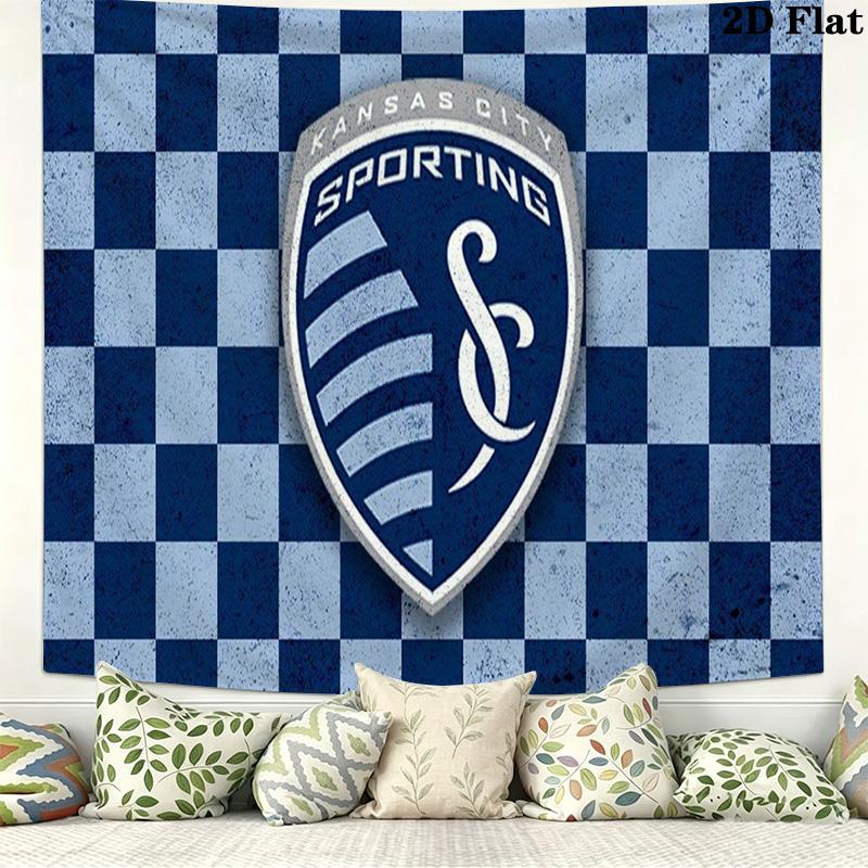 Sporting Kansas City Wall Tapestry Aesthetic Wall Hanging Printed Fabric Blanket Decorative Tapestries for Bedroom Living Room Home Decor