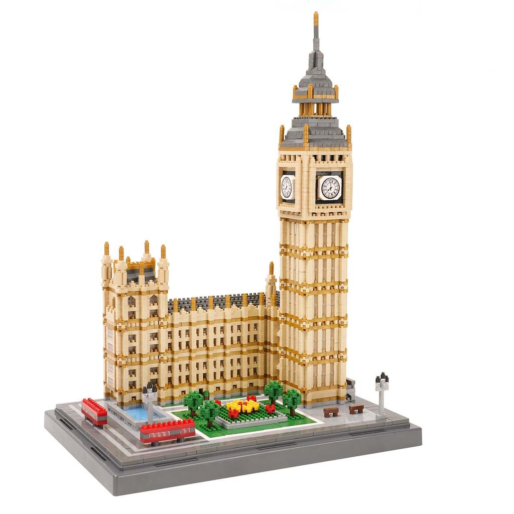 LULUFUN Big Ben mikro blok stavební bloky hračka mini 3D puzzle budova Big Ben stavební blok děti dospělí oslava nový rok dárek k narozeninám
