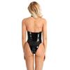 Womens Sexy Leather Lingerie  Teddy Bodysuit Backless Jumpsuit Underwear
