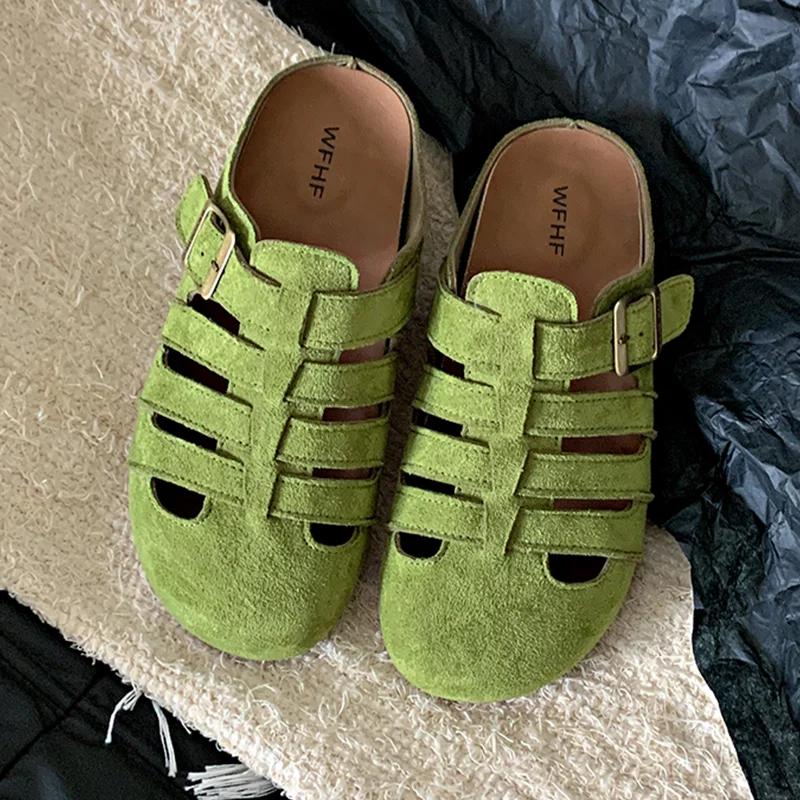 Fashion Spring Flats Fashion Woman Slippers Casual Cozy Slingback Mules Shoes Designer Dress Women Shoes 2025 New Trend Zapatos De Mujer