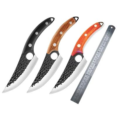 6 Inch Forged Hammer Pattern 5CR15MoV Steel Boning Knife Fixed Blade Meat Butcher Chef Knife Cutter Kitchen Tools