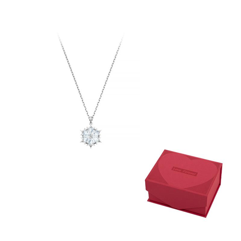 Swarovski Rhodium plated Necklaces Womens Silver F-Love Red Gift Box