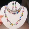 Set di Orecchini e Collana con Diamanti a Goccia: Lussuosa Collana Girocollo con Pendente Gioiello per Donna