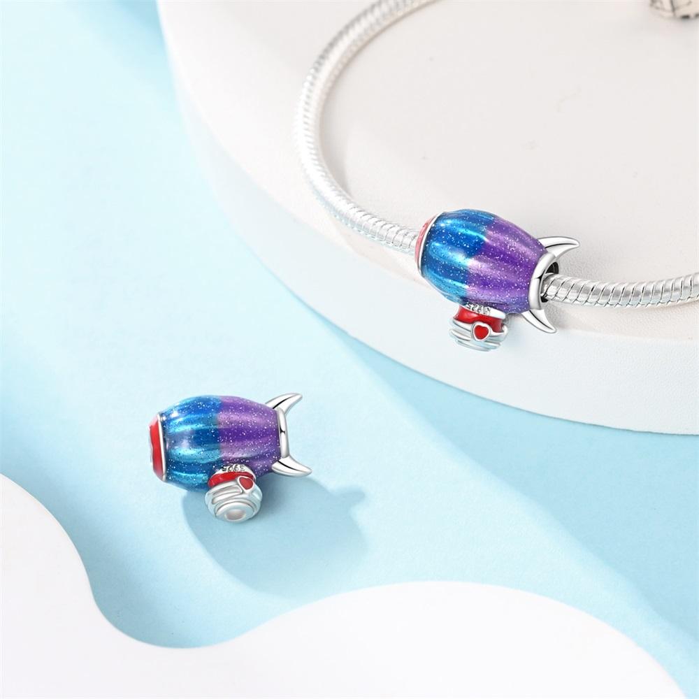 Charms Original Copper Plated Airplaneair Balloon String Beads Fit Bracelet Diy Gift Women Delicate Jewelry