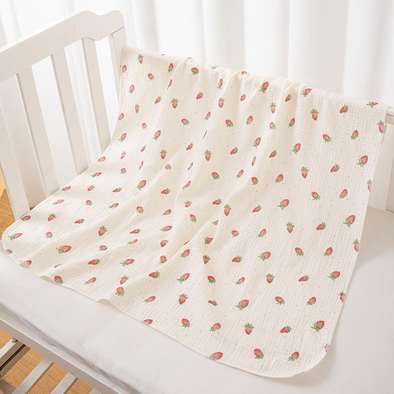 Newborn Pure Cotton Double-Layer Crinkle Swaddle Blanket - Lightweight Sunshade for Babies