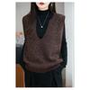 French Style V Neck Sequin Sleeveless Knit Vest Women Casual Layering Top