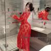 European & American Sexy See-through Mesh Lingerie Robe for Women