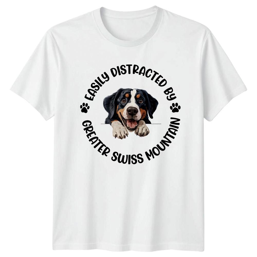 Easily Distracted By Greater Swiss Mountain Dogs Unisexs TShirt Unisexs Tee Graphic S