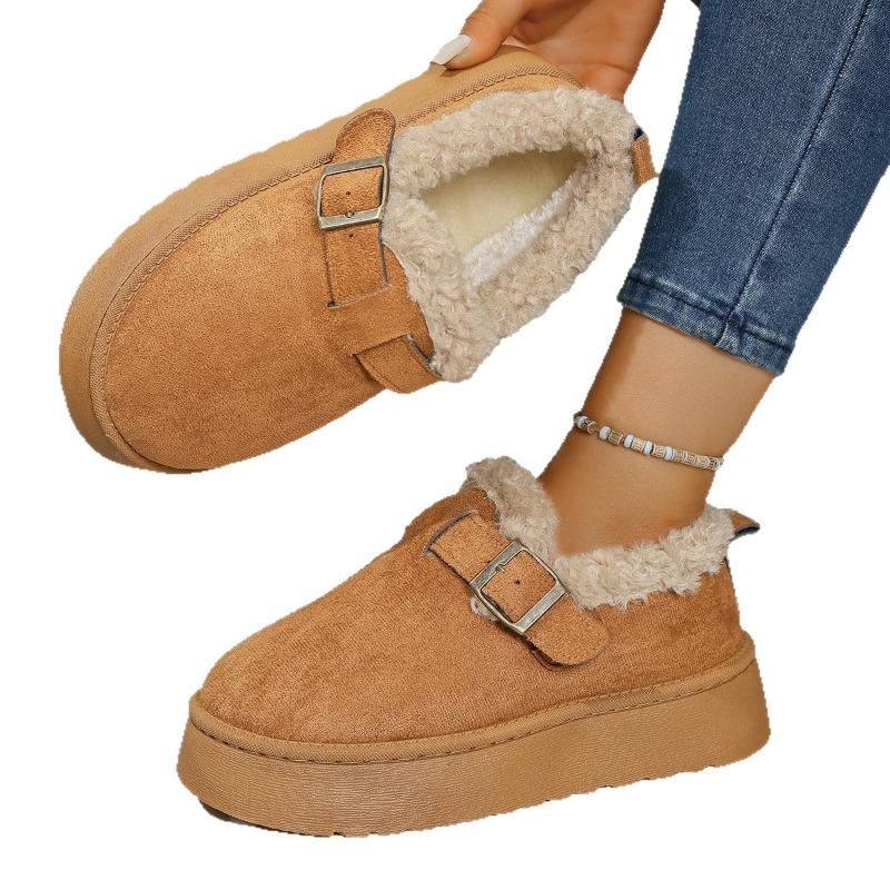 Autumn new thick-soled velvet warm snow boots comfortable soft-soled casual versatile lazy one-pedal cotton shoes