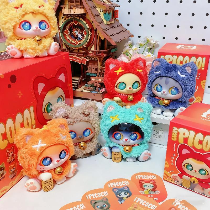 In Stock SUPERGG Lucky PICOCO Cloak Cat Series Plush Blind Box Maneki Neko Pendant Cute Doll desktop ornament Surprise Gift Toy