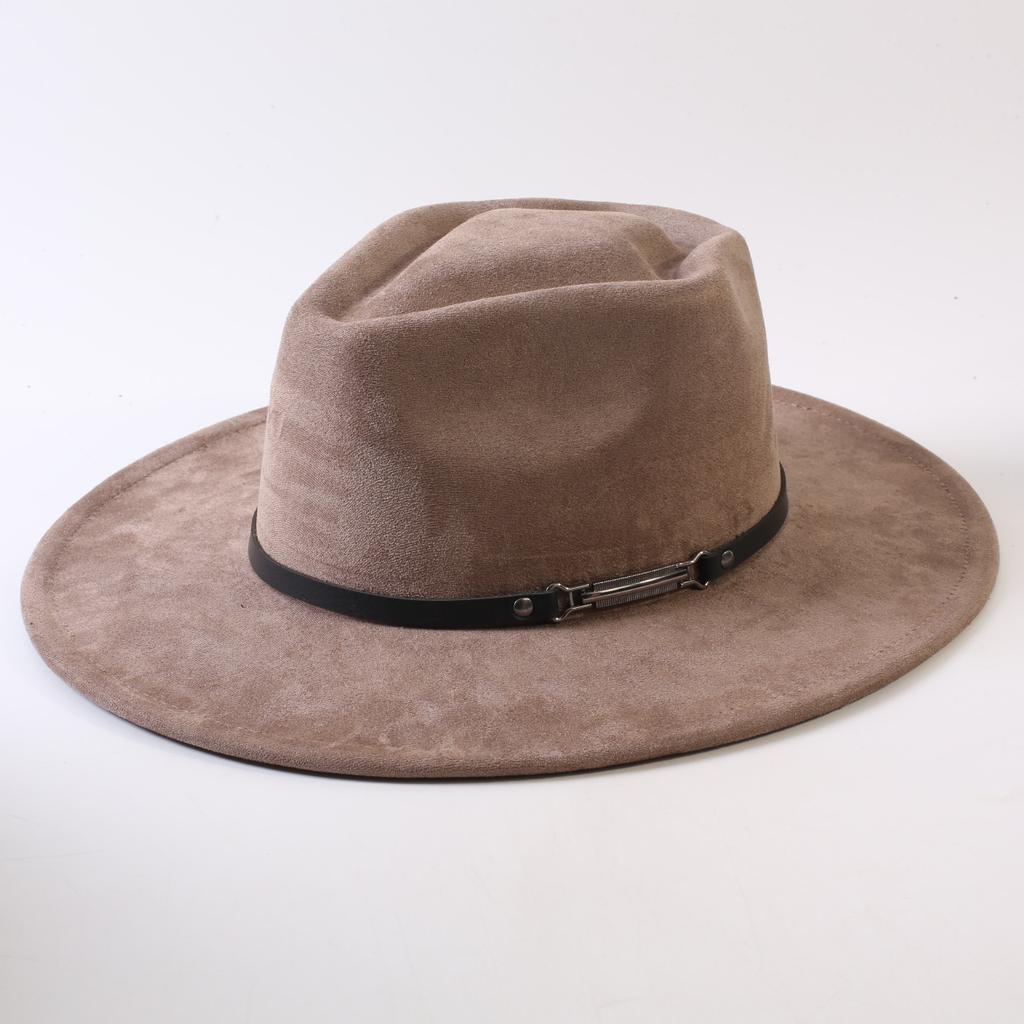 Popular European and American style suede big-brimmed top hat, men's and women's classic fashion western cowboy hat