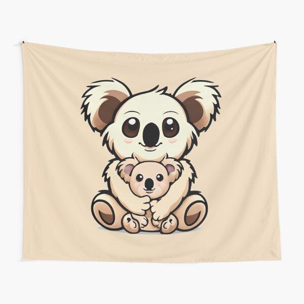 Cute Koala Tapestries Cartoon Koala Bear Wall Tapestry for Kids Boys Girls Kawaii Wild Animals Bedroom Home Decor Tapestry