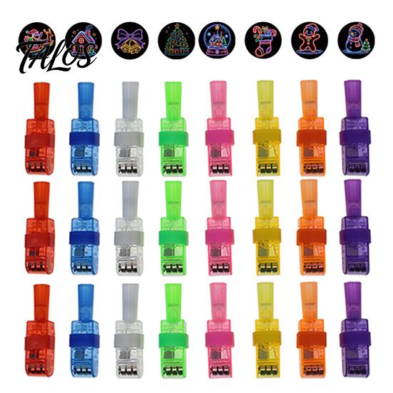 Snowman Reindeer Finger Lamps 24Pcs Christmas Projector Rings, LED Light‑Up Lights, Projection Rings for Kids Xmas Party Favors, Adjustable Stocking