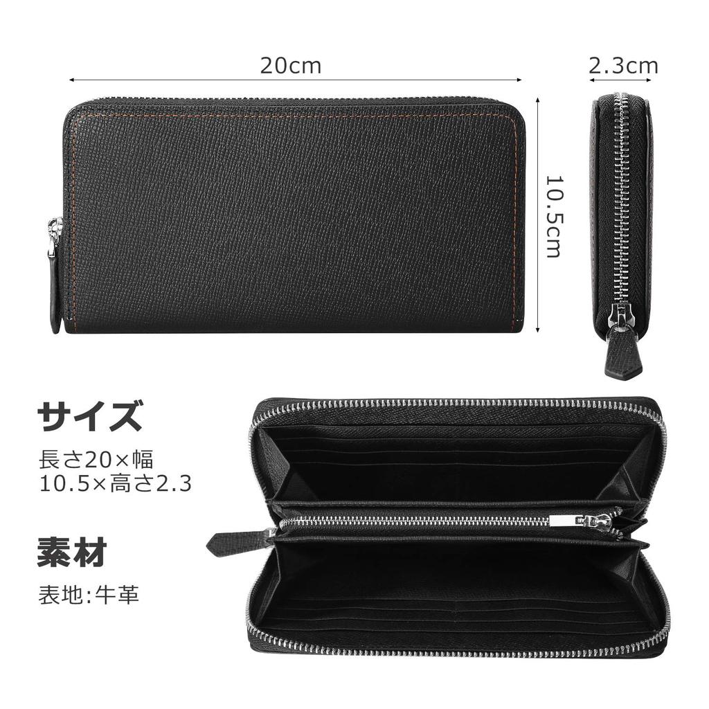 Handwork Secret Men's Long Wallet, Large Capacity, 12 Card Slots, Coin Purse, Genuine Leather, Zippered Wallet, Women's Long Wallet, Gift, Coin