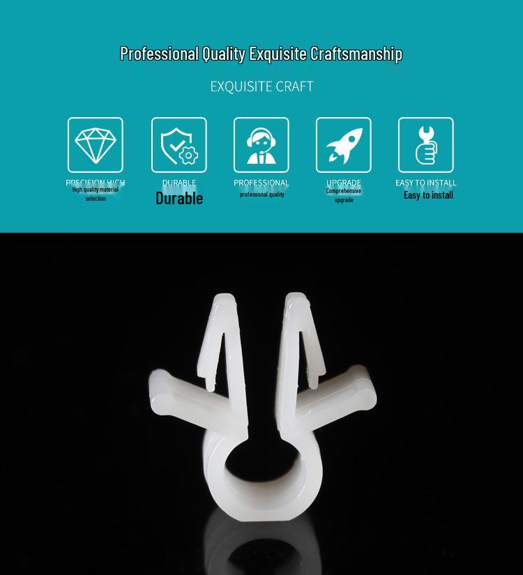 Black Round Cable Clip with Pin-Type Fastening - Airplane Head Design for Cable Management