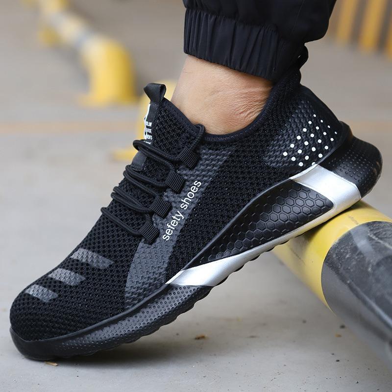 Labor insurance shoes men's summer breathable lightweight steel head anti-smashing anti-piercing deodorant soft old insurance work site safety shoes