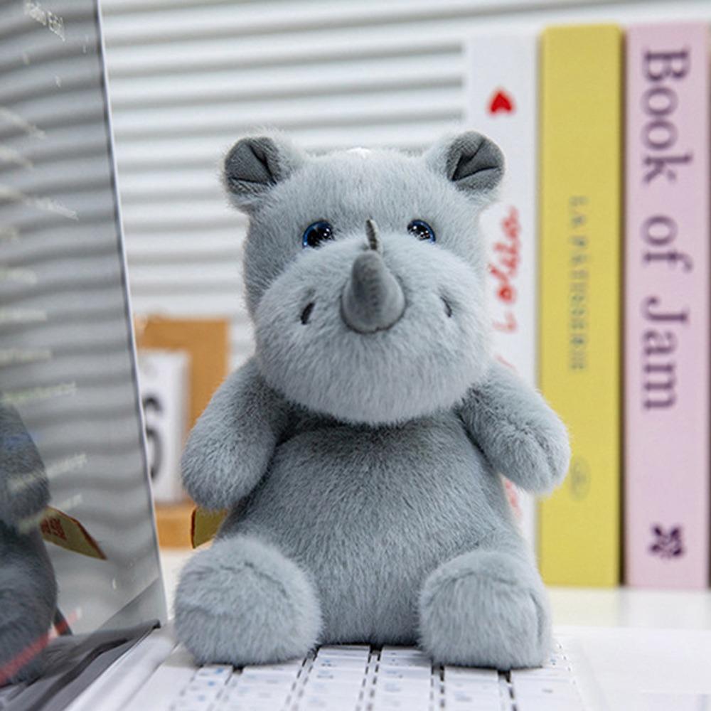 Wrist Pad Rhino Doll Pendant Animal Rhino Plush Doll Creative Rhino Plush Toy  Kids Gifts
