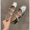 New Women's Mary Jane Shoes for Women Retro Medium Heel Women's Single Gloss Soft Comfort Ballet Shoes Zapatos Mujer