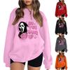 Camicie pullover larghe a maniche lunghe a righe girocollo casual da donna