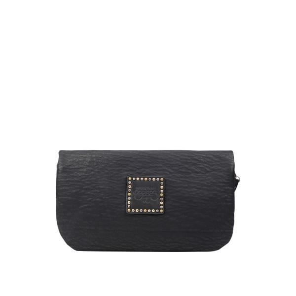 Pouch Bag - LE TEMPS DES CERISES - MANIA 5 - Black - Removable Shoulder Strap - Decorative Studs