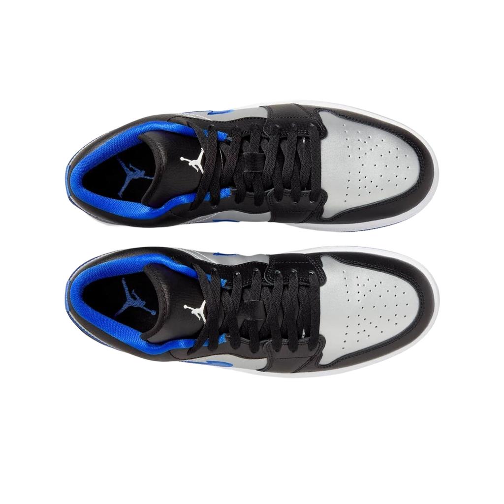 Air Jordan 1 Low Black Game Royal Men Sneakers White Metallic-Platinum 553558-007