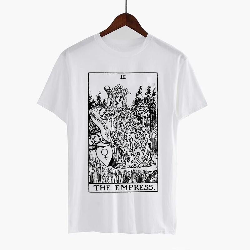 The Empress Tarot Card T Shirt Major Arcana Fortune Telling Occult T Shirt Casual Oneck Casual For Unisex Cotton Tee