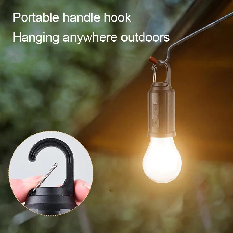 Outdoor USB Rechargeable LED Lamp Bulbs High Brightness Emergency Light Hook Up Camping Fishing Portable Lantern Night Lights