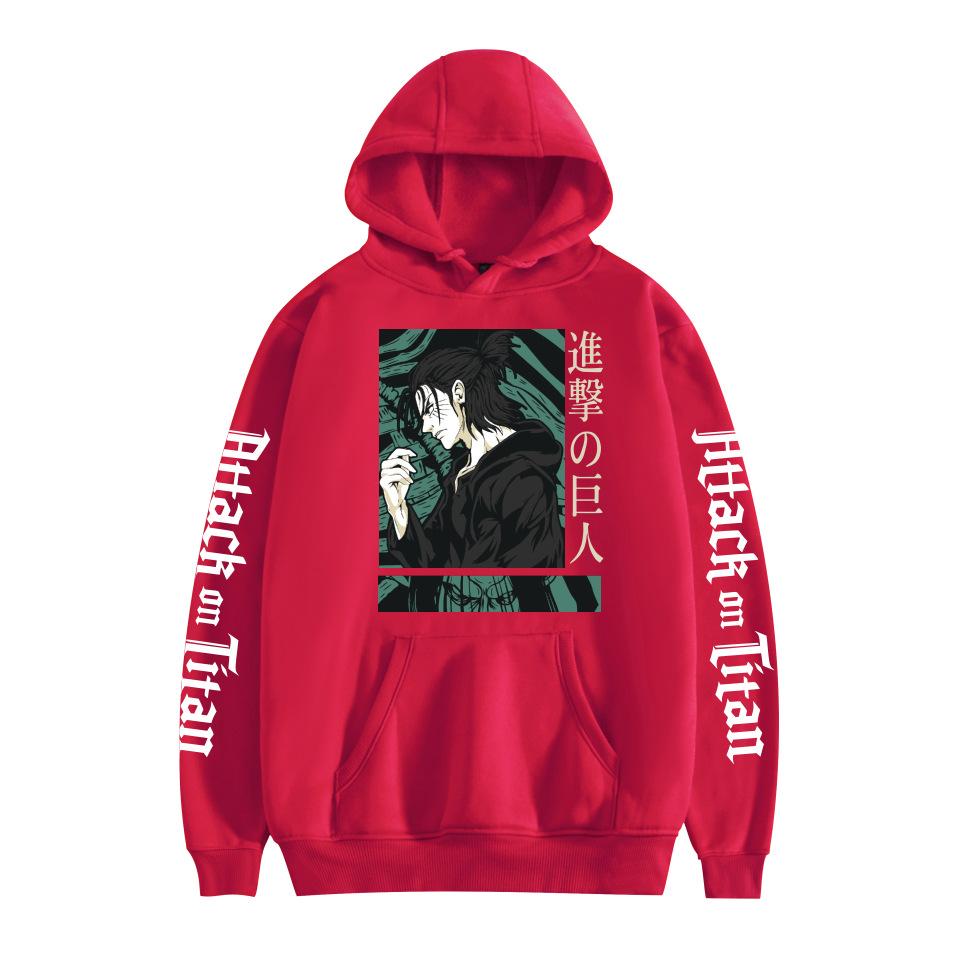 Mens Womens Hoodie Attack On Titan Hoodies Streetwear Casual Cartoon Printed Hooded Pullover Sweatshirts