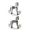 Wooden Rocking Horses Statues Collectible Figurines Animal Sculptures for Home Office Decors Decorative Ornament Gift