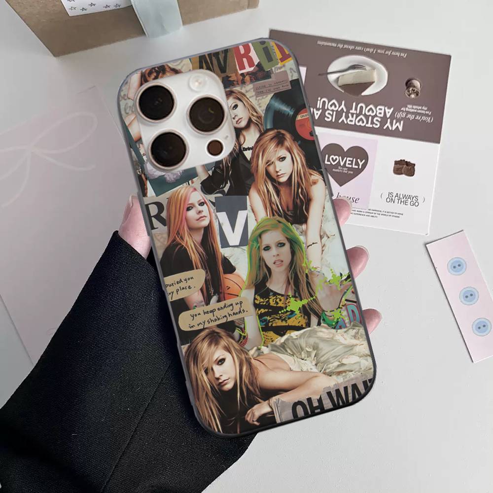 Avril Ramona Lavigne Phone Case For IPhone 16 15 17 Pro 11 12 13 14 Pro Max Plus Soft Ripple Silicone Cover Shell