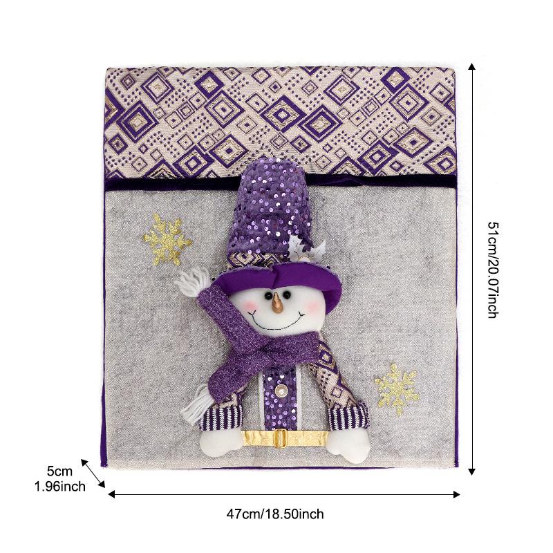 Christmas Chair Dust Cover Cute Cartoon Plush Toy Chair Back Cover Santa Claus Snowman Elk Festival Dress Up New Year Merry Xmas