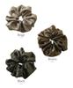 VINGTAINE Metallic Scrunchie Hair Accessory for Gorgeous and Elegant for Updos, Adults, Women's HS-224-BLACK