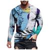 Spring and Autumn Round Neck 3D Graffiti Maker Printed Top Fashionable Casual Long Sleeved Men's T-shirts