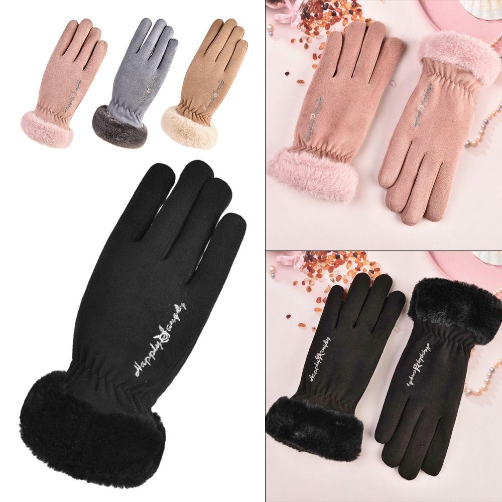 

Women s Winter Plush Warm Thickened Cold Proof Gloves Mittens Riding Gloves