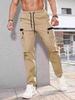 Pantaloni Casual da Uomo Multi-tasche - Taglia Standard, Senza Etichetta.