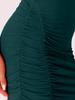 European & American Women's One-Shoulder Wrap Dress: Solid Color, Slim Fit with Elegant Pleated Design