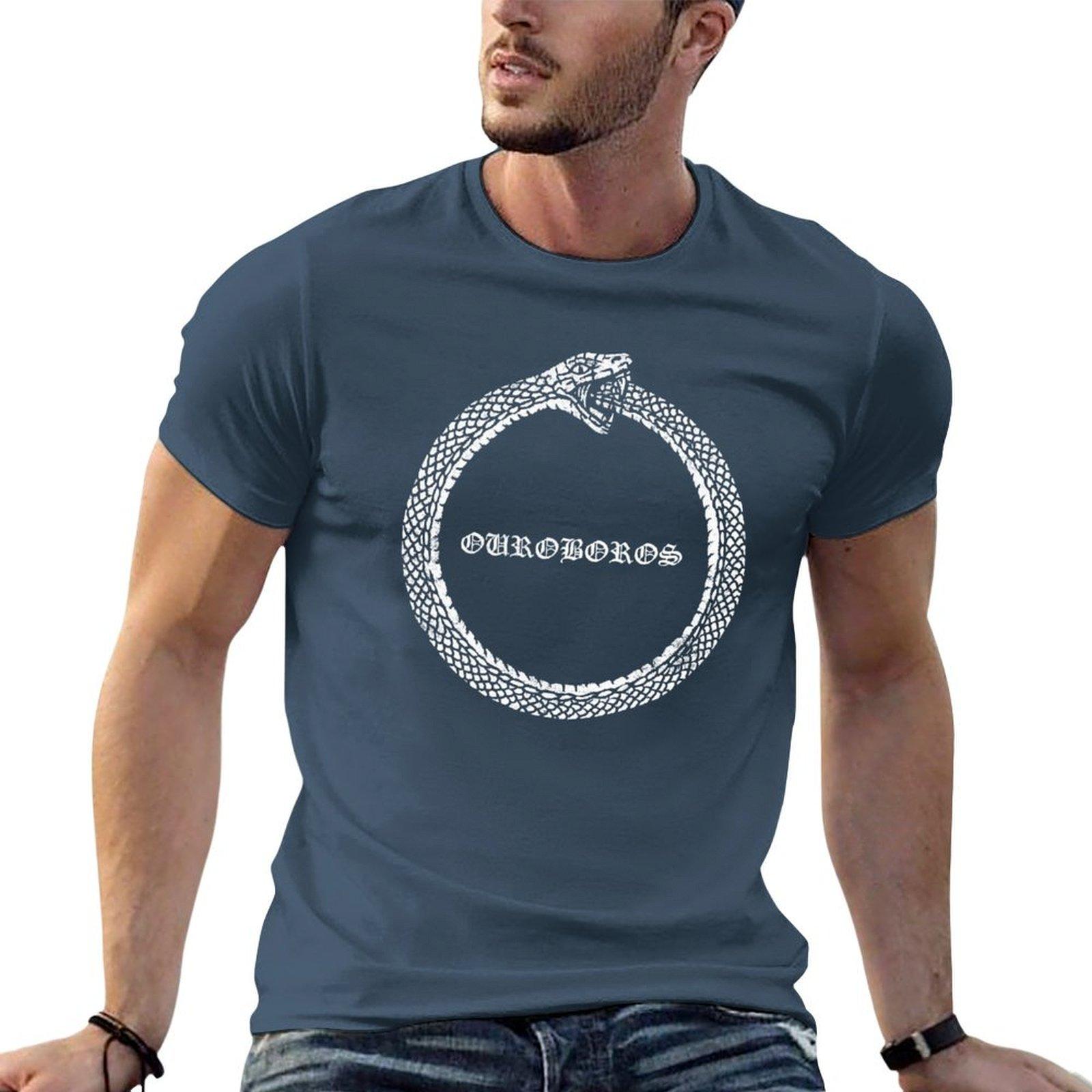 Ouroboros Alchemy Occult Ancient Symbol Distressed Style Tshirt Unisex T Shirt Cotton High Quality Cotton Tshirt 100 Tshirt S