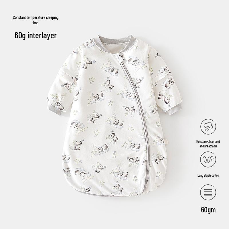 Saculet de dormit cu control al temperaturii pentru bebeluși - Pijama matlasată de sezon, anti-lovire, în formă de U, cu fermoar pentru nou-născuți