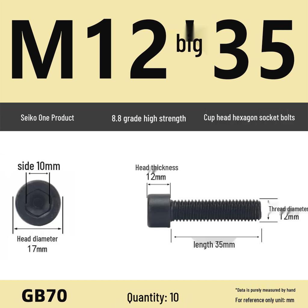 8.8 High-Strength Socket Head Cap Screw Bolt (M4-M16)
