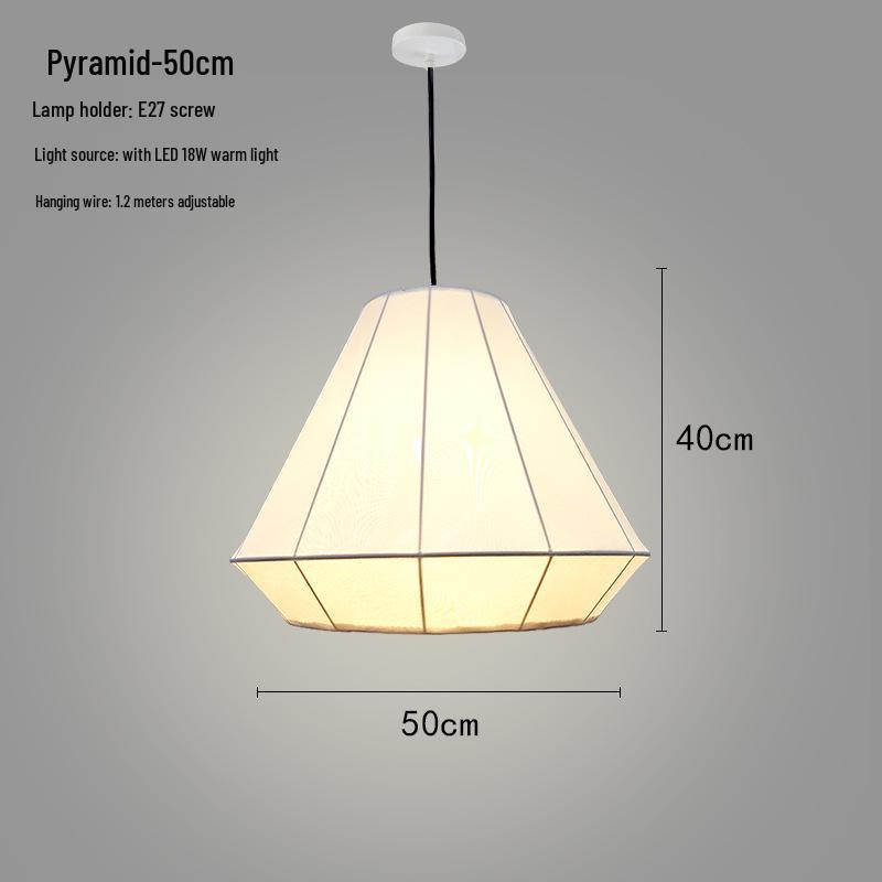 Zen Lantern: Japanese Silk Fabric Pendant Light for Bedroom, Dining Room, and Bar