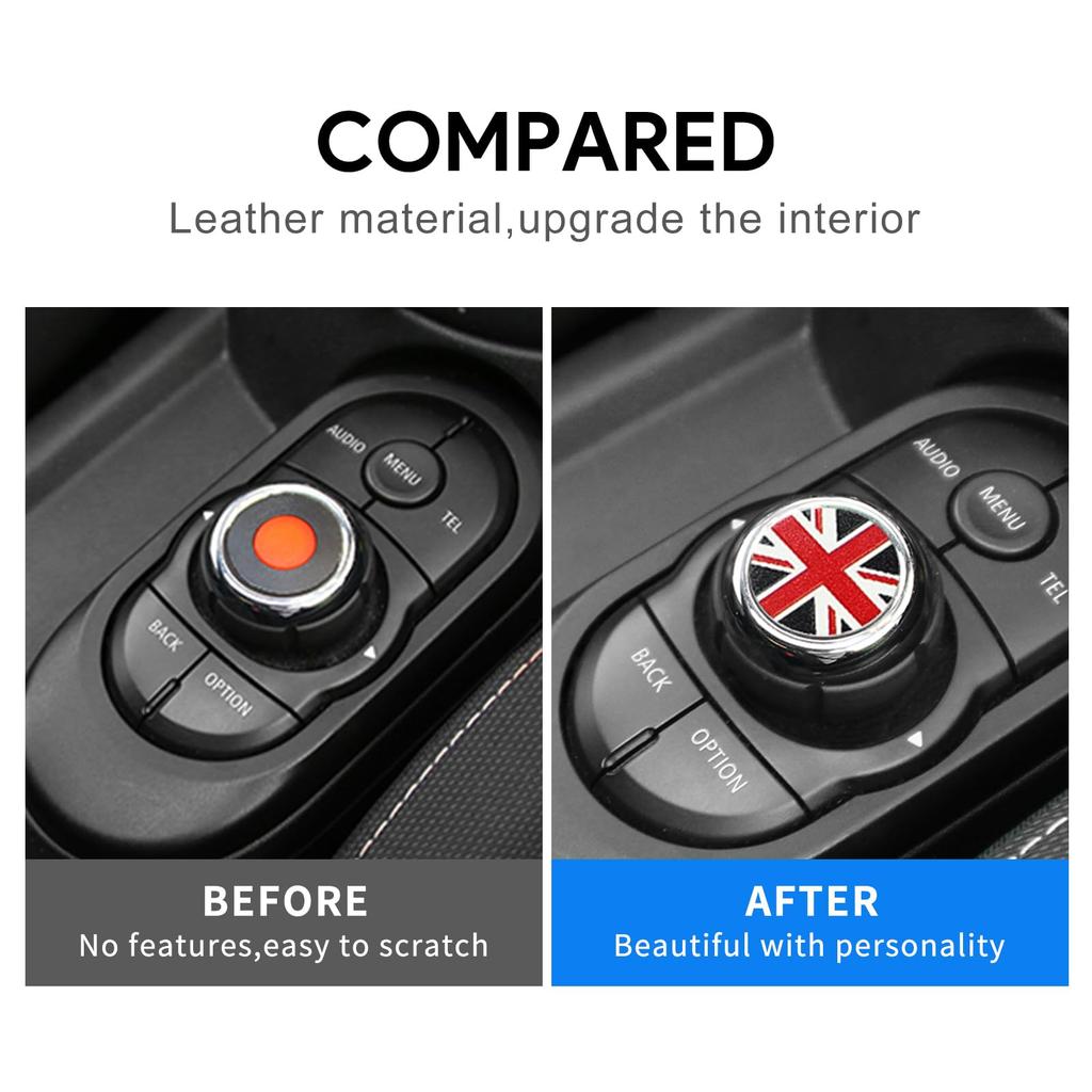 FDAIUN For BMW Mini F Series Volume Button Decoration Accessory Leather Material Stylish Custom