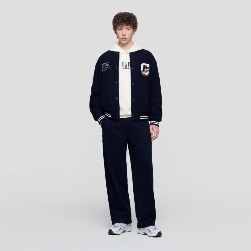 Gap Men's Embroidered Logo Baseball Collar Padded Jacket
