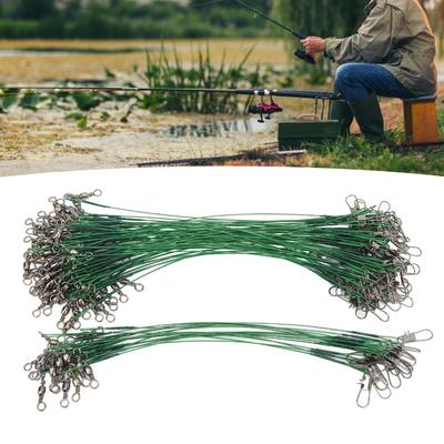 100PCS Steel Fishing Wire Leaders with Swivels Leader Wire Wire Leaders Fishing Accessories
