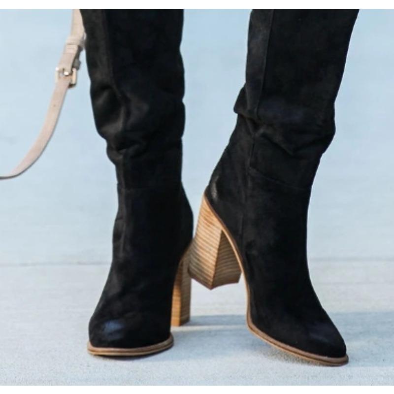 New Style Popular Women Fashionable Casual Vintage Retro Long Knee-high Cowboy Boots Square Heel Shoes Boots Woman Zapatos Mujer