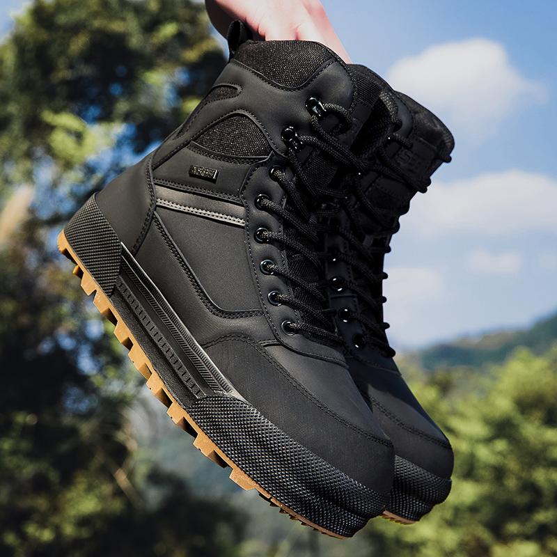 Men's Boots Outdoor Boots Lace-Up Motocross Boots Mountaineering Hiking Desert Waterproof Work Safety Shoes