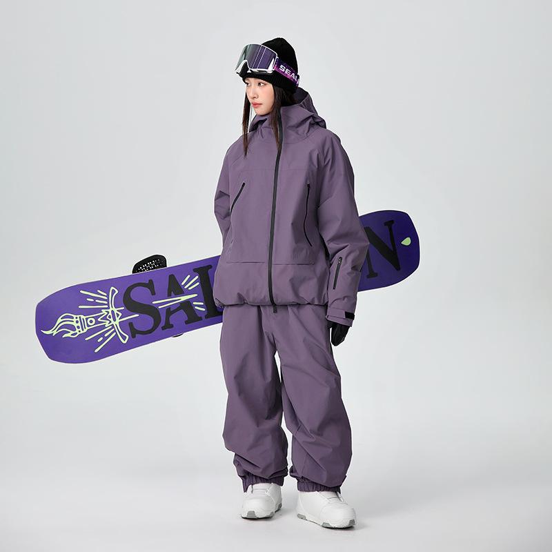 Men's and Women's Ski Suit Outdoor Winter Warm Snowboard Suit Waterproof Windproof Skiing Jacket and Pants Set Oversize Breathable Insulated Snow Suit