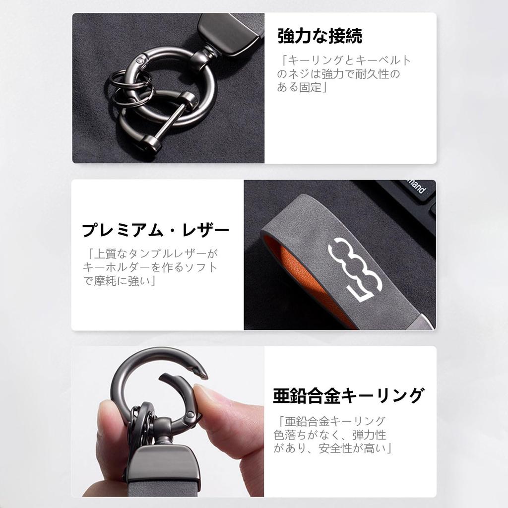 Toyozo Car Keychain, Suitable for Fiat, Key Ring, Car Keychain, Abrasion Resistant, Alloy, Short