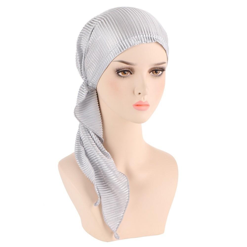 Elastic Cotton Women's Beanie Cap Soft Lady's Muslim Hijab Headscarf Turbantes Caps Muslim Women